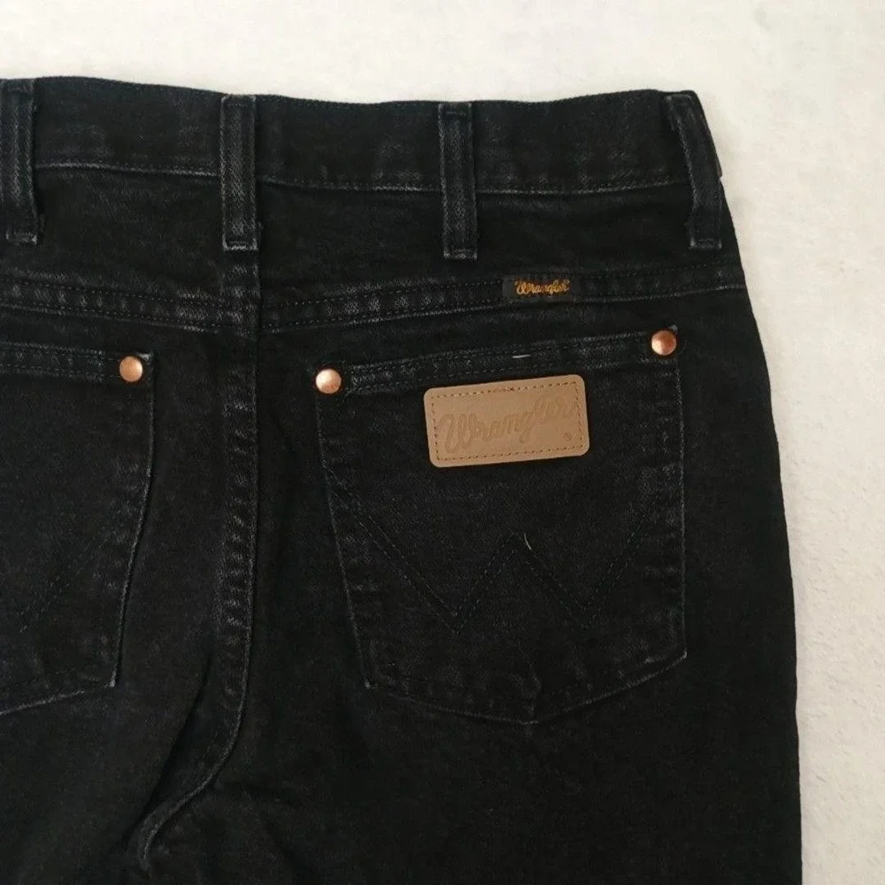 Wrangler Jeans Mens 29x30 Black Slim Cowboy Cut Straight Shadow Denim 936WBK